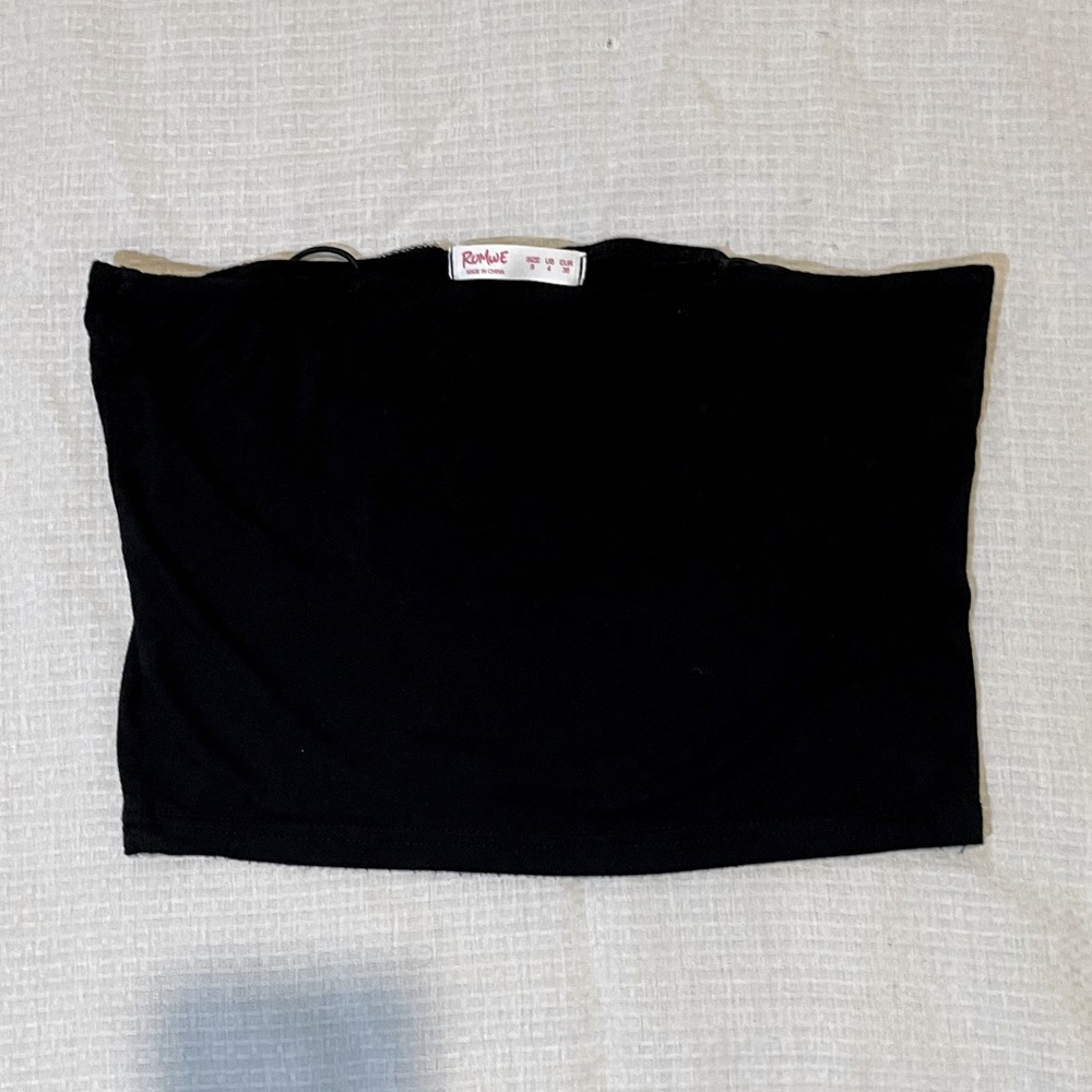 Black Cropped Tube Top